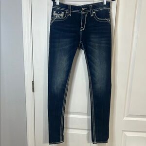 Rock Revival Blue Easy Skinny Jeans with Vintage Wash